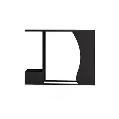 Modern Minimalist Ultra-Narrow Geometric Iron Marble Console Table 2-Tier For Entryway
