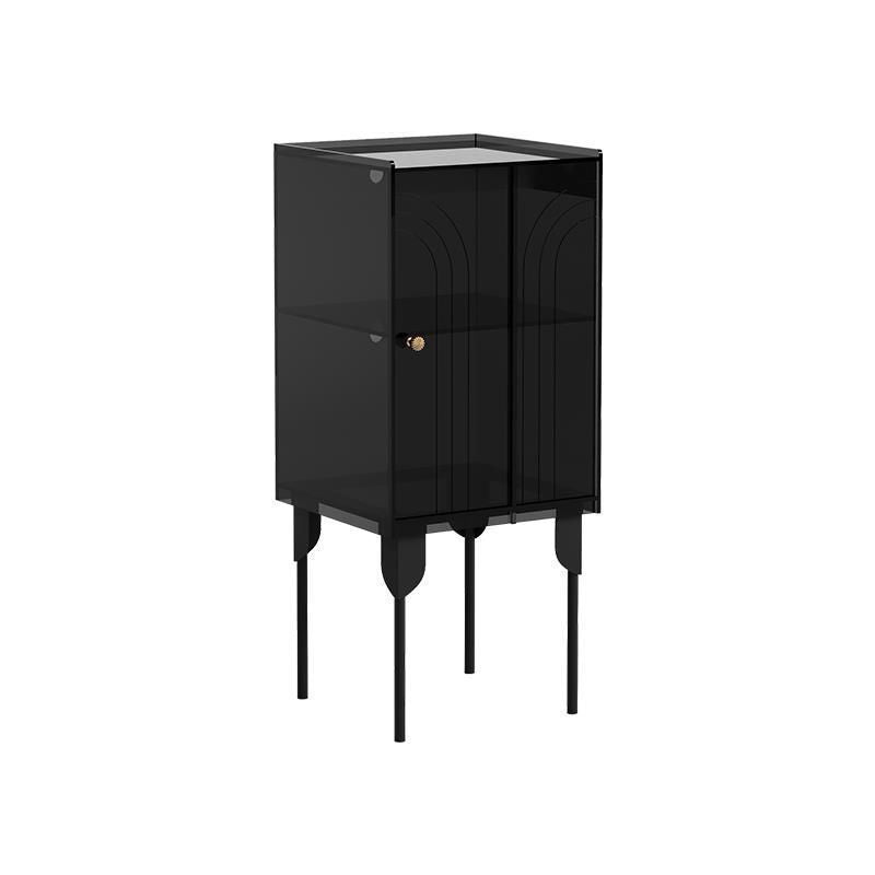 Armoire de rangement contemporaine scandinave rectangulaire en fer et acrylique à 3 niveaux pour salon 