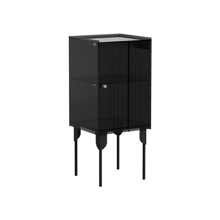 Armoire de rangement contemporaine scandinave rectangulaire en fer et acrylique à 3 niveaux pour salon 