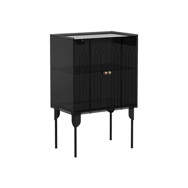 Armoire de rangement contemporaine scandinave rectangulaire en fer et acrylique à 3 niveaux pour salon 