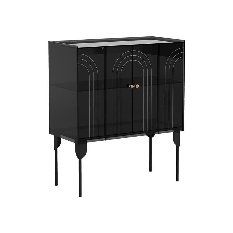 Contemporary Scandinavian Rectangular Iron Acrylic Storage Cabinet 3-Tier For Living Room