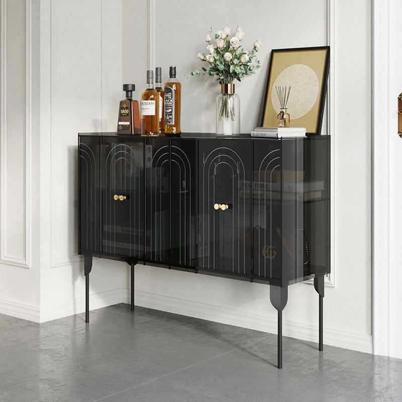 Contemporary Scandinavian Rectangular Iron Acrylic Storage Cabinet 3-Tier For Living Room