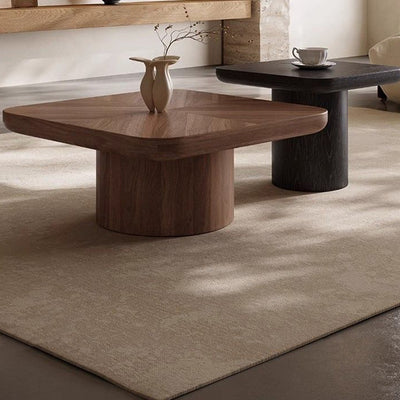 Traditional Vintage Square MDF Coffee Table Set 1-Tier For Living Room