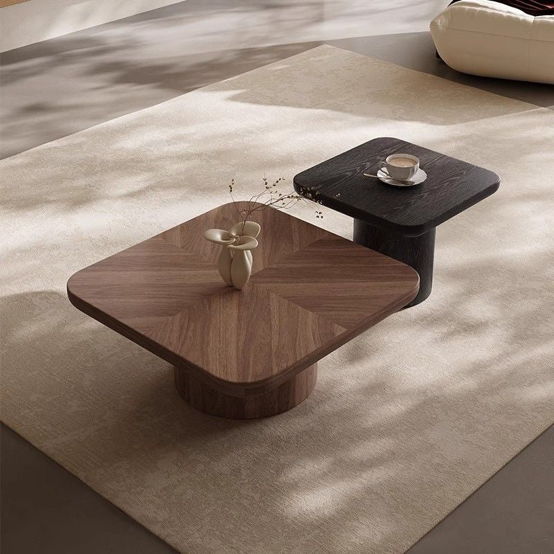 Traditional Vintage Square MDF Coffee Table Set 1-Tier For Living Room