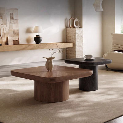 Traditional Vintage Square MDF Coffee Table Set 1-Tier For Living Room