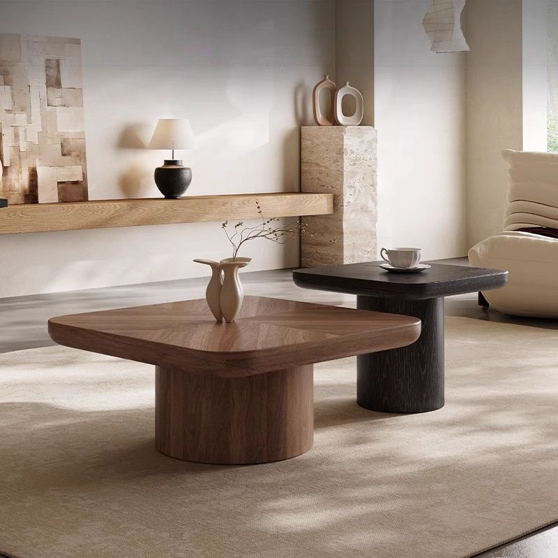 Traditional Vintage Square MDF Coffee Table Set 1-Tier For Living Room