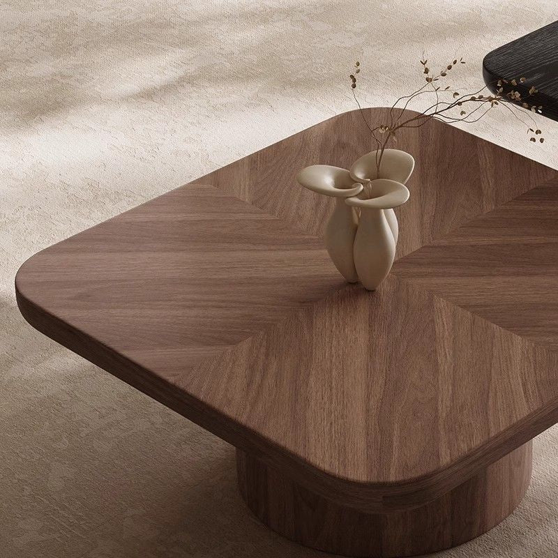Traditional Vintage Square MDF Coffee Table Set 1-Tier For Living Room