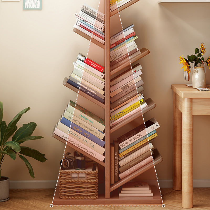 Contemporary Creative Large Capacity Christmas Tree Pine Wood Floor-Standing Bookshelf 8-Shelf For Study