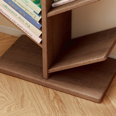 Contemporary Creative Large Capacity Christmas Tree Pine Wood Floor-Standing Bookshelf 8-Shelf For Study