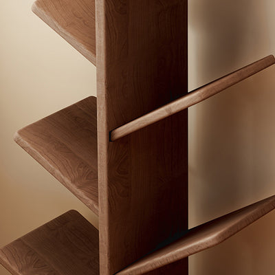 Contemporary Creative Large Capacity Christmas Tree Pine Wood Floor-Standing Bookshelf 8-Shelf For Study