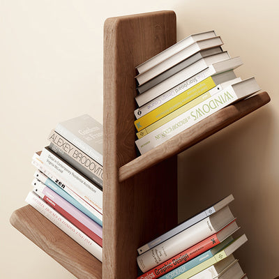 Contemporary Creative Large Capacity Christmas Tree Pine Wood Floor-Standing Bookshelf 8-Shelf For Study