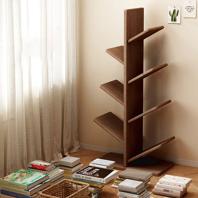 Contemporary Creative Large Capacity Christmas Tree Pine Wood Floor-Standing Bookshelf 8-Shelf For Study