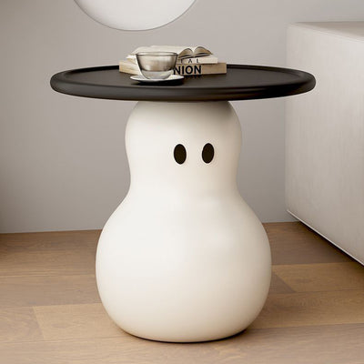 Modern Art Deco Snowman Round MDF Fiberglass Coffee Table 1-Tier For Living Room
