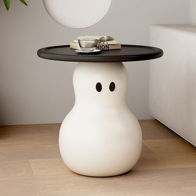Modern Art Deco Snowman Round MDF Fiberglass Coffee Table 1-Tier For Living Room