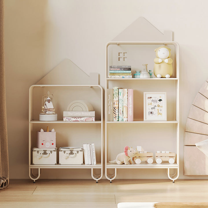 Moderner minimalistischer Standregal in Hausform aus Eisen mit großer Kapazität für Kinder mit 2/3 Regalen für das Studium 