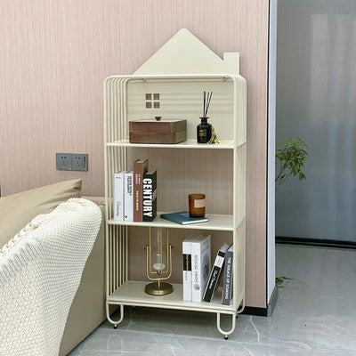 Modern Minimalist Large Capacity House Shape Iron Kids Floor-Standing Bookshelf 2/3-Shelf For Study