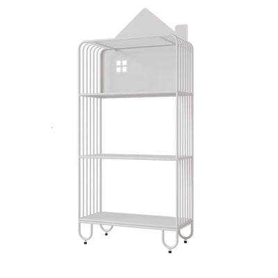 Modern Minimalist Large Capacity House Shape Iron Kids Floor-Standing Bookshelf 2/3-Shelf For Study