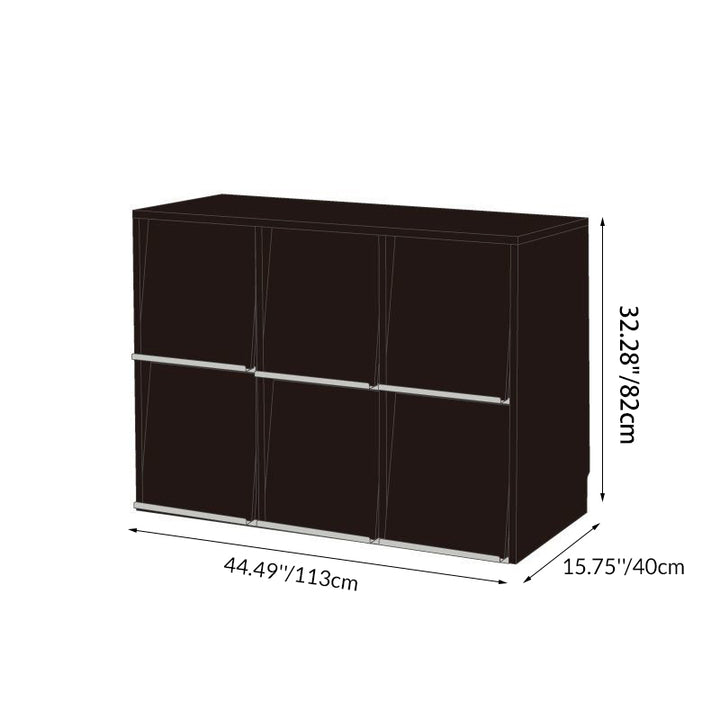 Traditional Vintage Rectangular Pine Wood Plywood Stainless Steel Storage Cabinet 4/6-Cabinet For Study