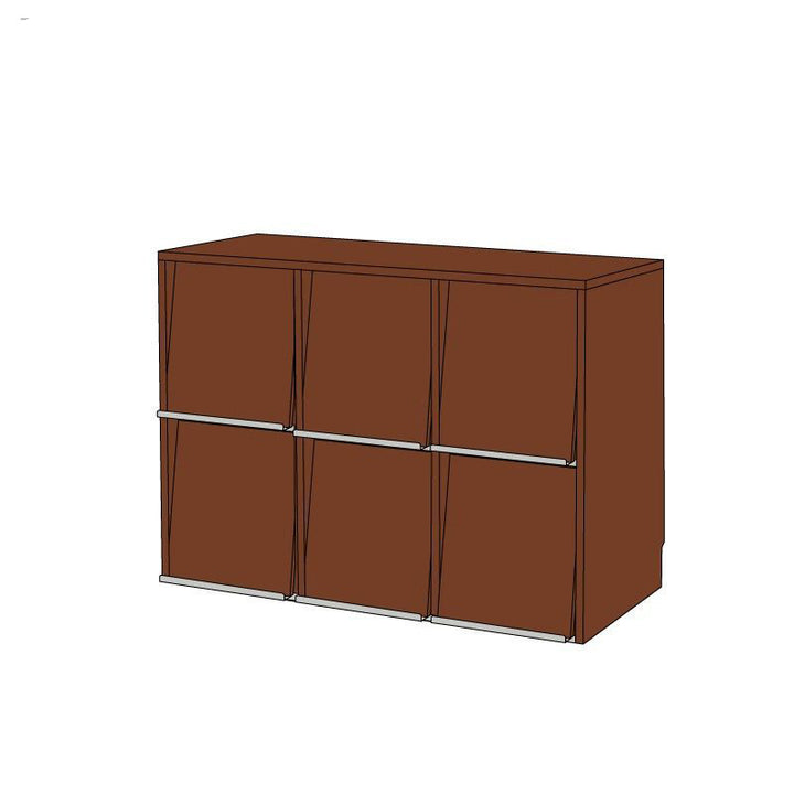 Traditional Vintage Rectangular Pine Wood Plywood Stainless Steel Storage Cabinet 4/6-Cabinet For Study