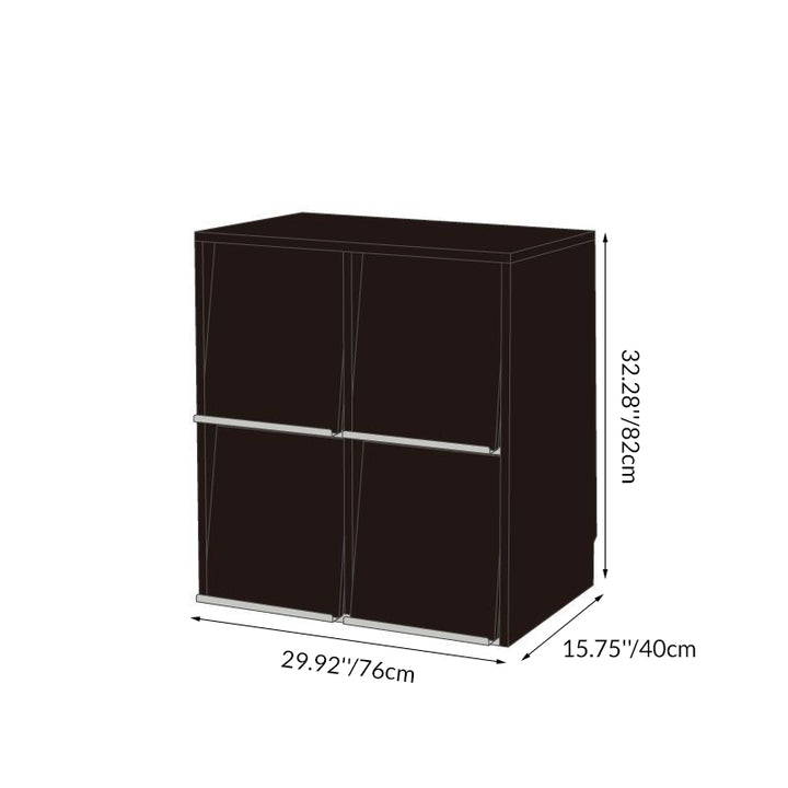 Traditional Vintage Rectangular Pine Wood Plywood Stainless Steel Storage Cabinet 4/6-Cabinet For Study