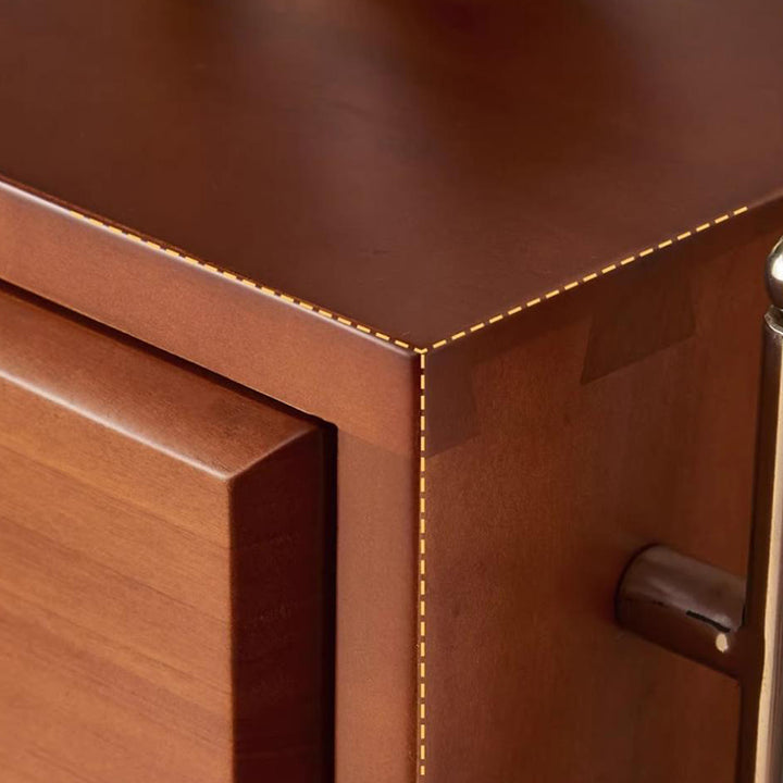 Armoire de rangement contemporaine rétro rectangulaire en acier inoxydable, hévéa, pin et bois de cerisier à 6 tiroirs pour salon 