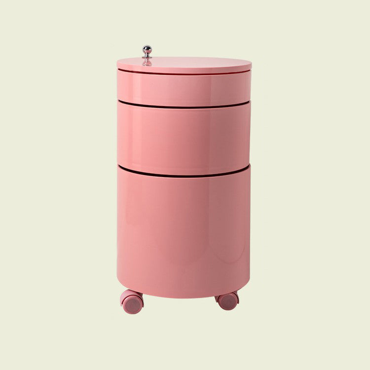 Modern Minimalist Rotatable Round ABS Steel Plate Movable End Table 2/3-Cabinet For Living Room
