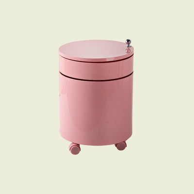 Modern Minimalist Rotatable Round ABS Steel Plate Movable End Table 2/3-Cabinet For Living Room
