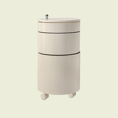 Modern Minimalist Rotatable Round ABS Steel Plate Movable End Table 2/3-Cabinet For Living Room