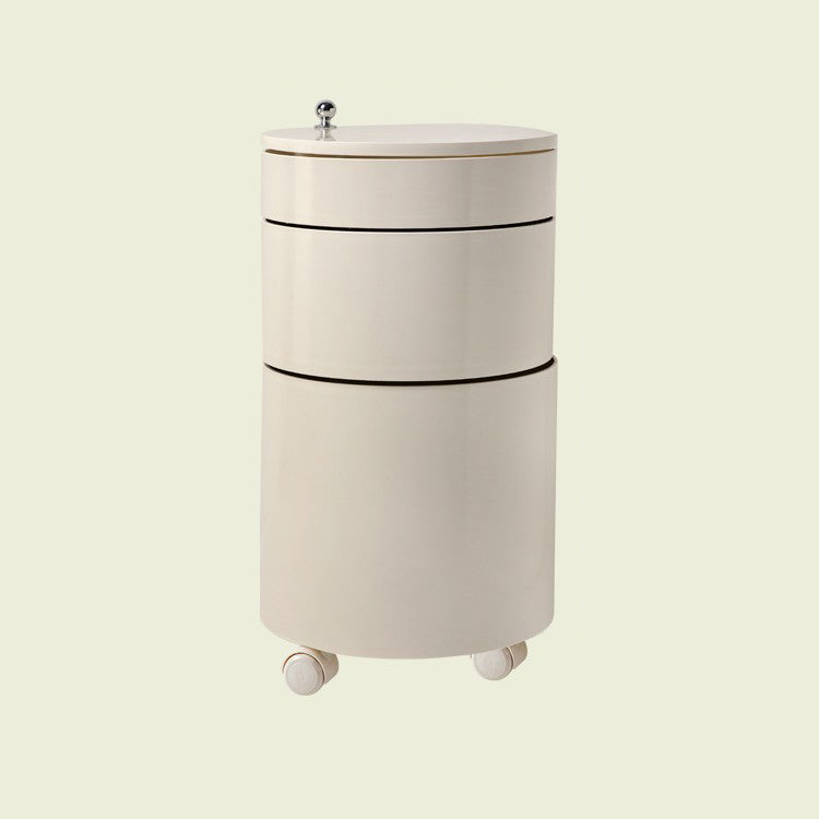 Modern Minimalist Rotatable Round ABS Steel Plate Movable End Table 2/3-Cabinet For Living Room