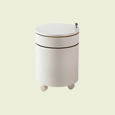 Modern Minimalist Rotatable Round ABS Steel Plate Movable End Table 2/3-Cabinet For Living Room