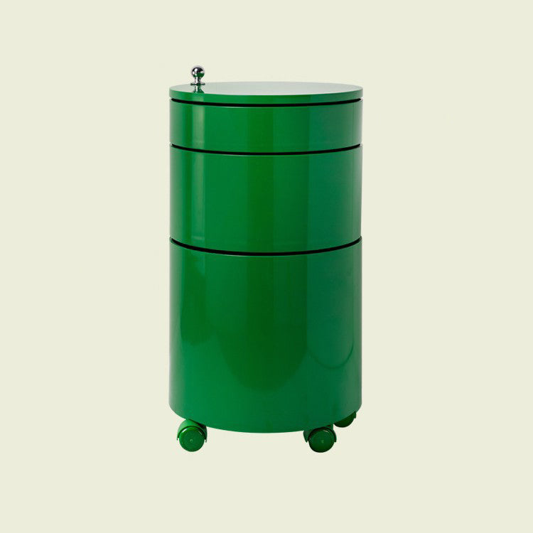 Modern Minimalist Rotatable Round ABS Steel Plate Movable End Table 2/3-Cabinet For Living Room