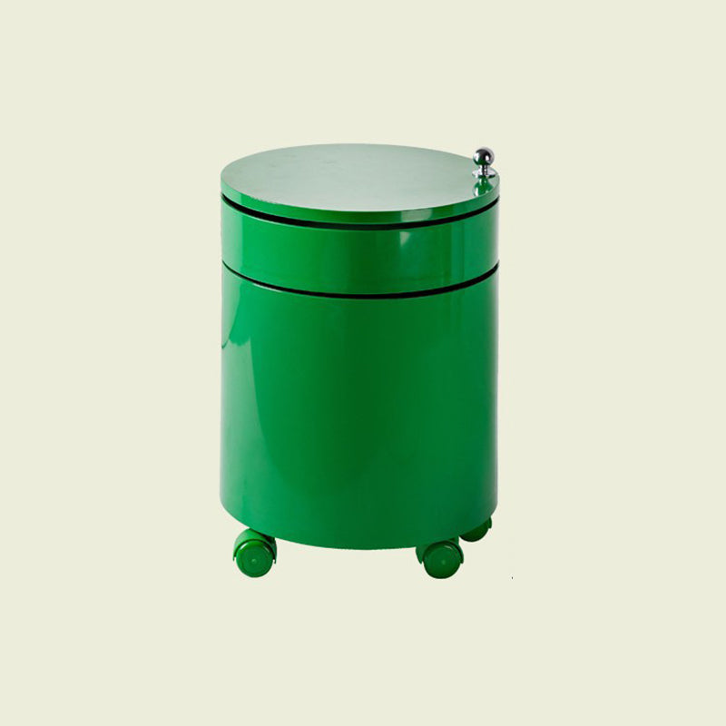 Modern Minimalist Rotatable Round ABS Steel Plate Movable End Table 2/3-Cabinet For Living Room