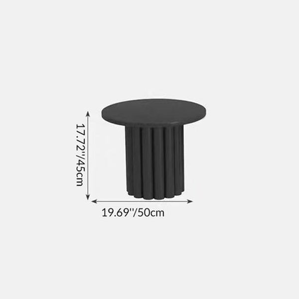 Contemporary Scandinavian Round Plywood Plastic Coffee Table 1-Tier For Living Room
