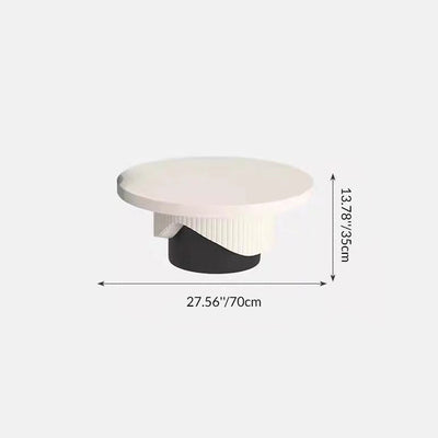 Contemporary Scandinavian Round Plywood Plastic Coffee Table 1-Tier For Living Room