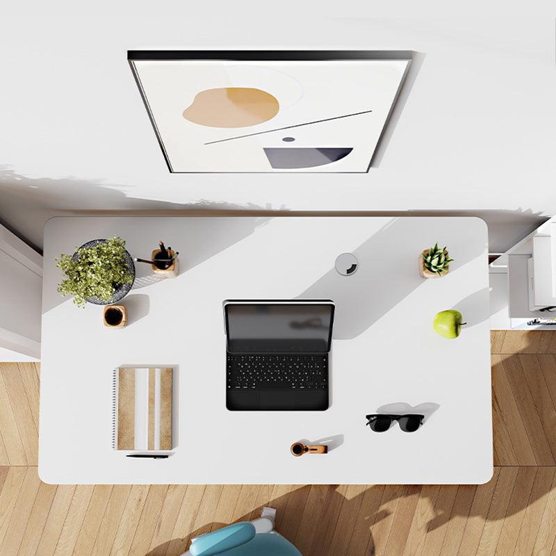 Bureau rectangulaire simple et moderne, relevable, en bois massif et panneau de particules de bois massif, acier au carbone, 1 niveau, pour bureau à domicile 