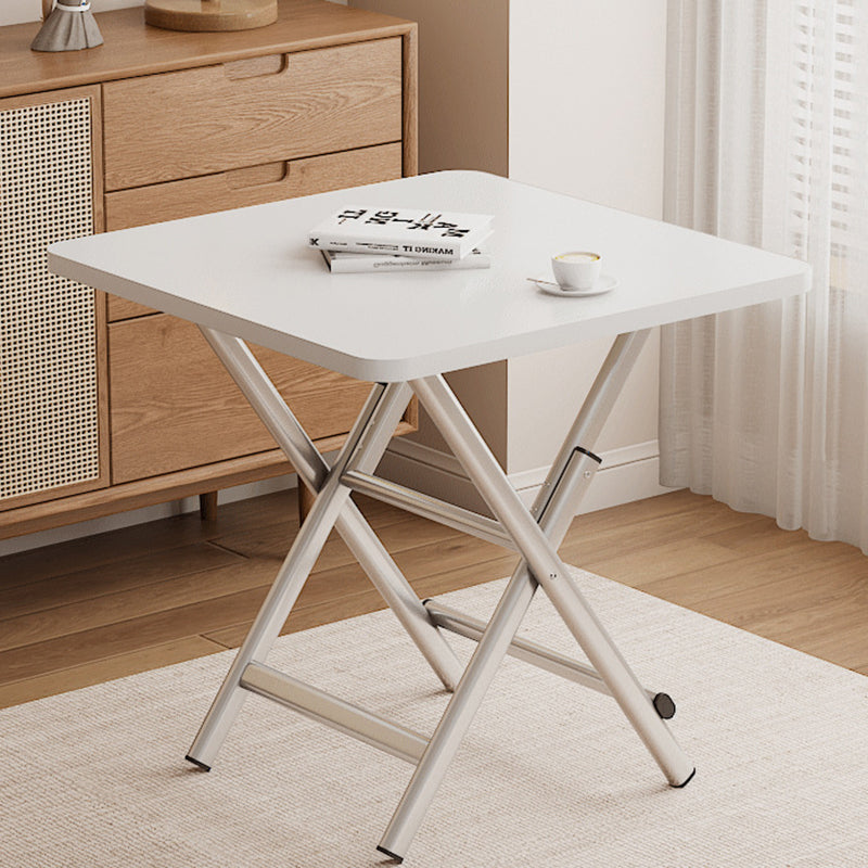 Modern Simplicity Square MDF Galvanized Steel Pipe Foldable Dining Table For 4 Seats