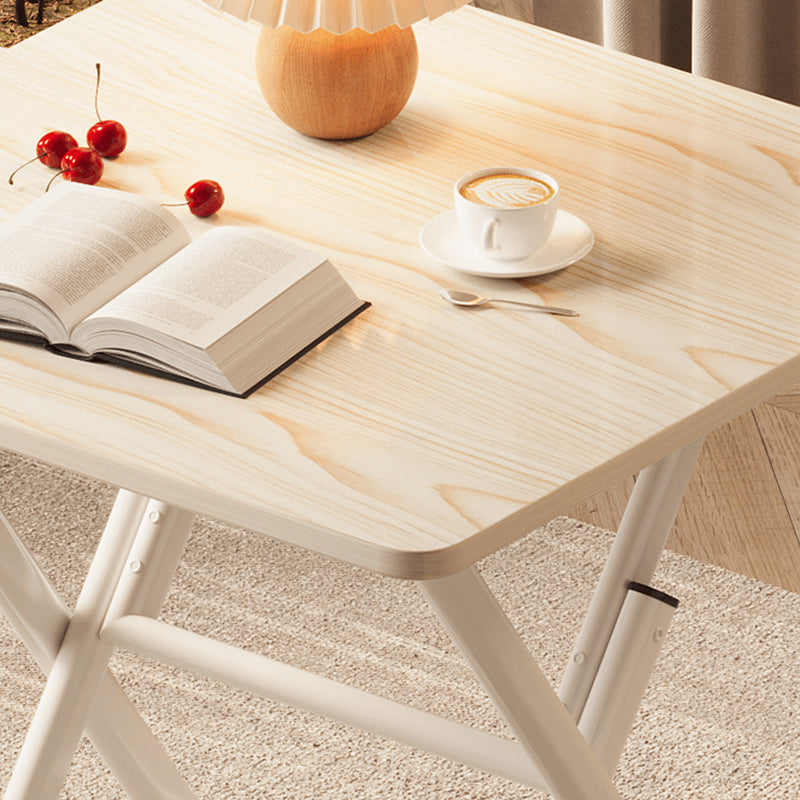 Modern Simplicity Square MDF Galvanized Steel Pipe Foldable Dining Table For 4 Seats