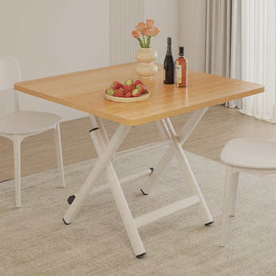 Modern Simplicity Square MDF Galvanized Steel Pipe Foldable Dining Table For 4 Seats
