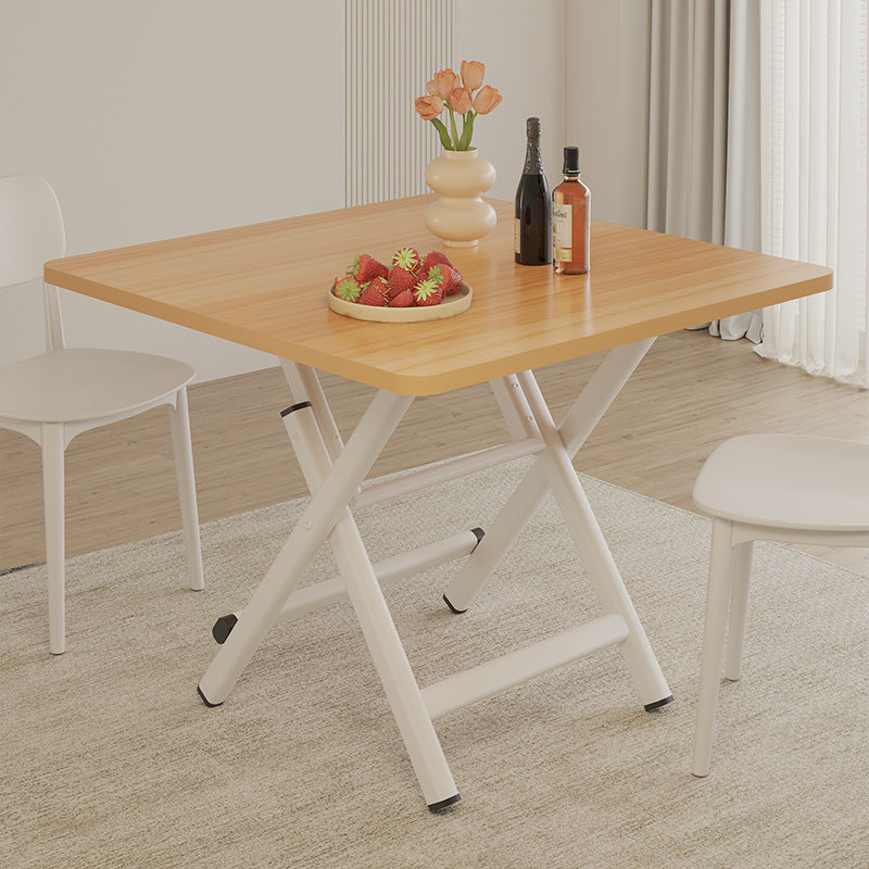 Modern Simplicity Square MDF Galvanized Steel Pipe Foldable Dining Table For 4 Seats
