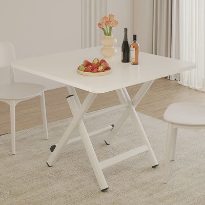Modern Simplicity Square MDF Galvanized Steel Pipe Foldable Dining Table For 4 Seats