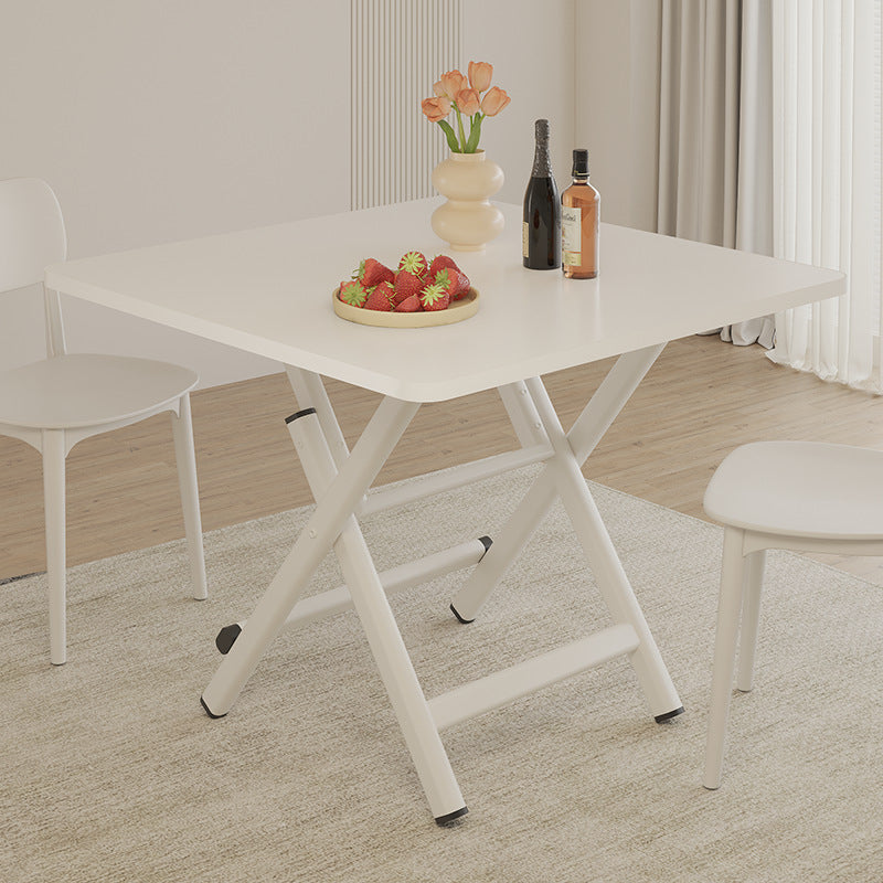 Modern Simplicity Square MDF Galvanized Steel Pipe Foldable Dining Table For 4 Seats