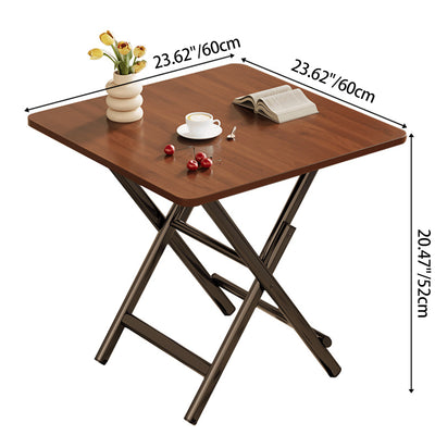 Modern Simplicity Square MDF Galvanized Steel Pipe Foldable Dining Table For 4 Seats