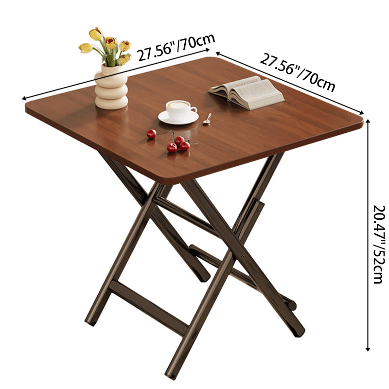 Modern Simplicity Square MDF Galvanized Steel Pipe Foldable Dining Table For 4 Seats