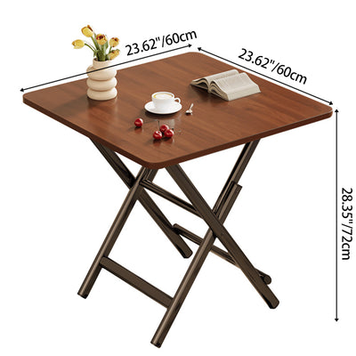 Modern Simplicity Square MDF Galvanized Steel Pipe Foldable Dining Table For 4 Seats