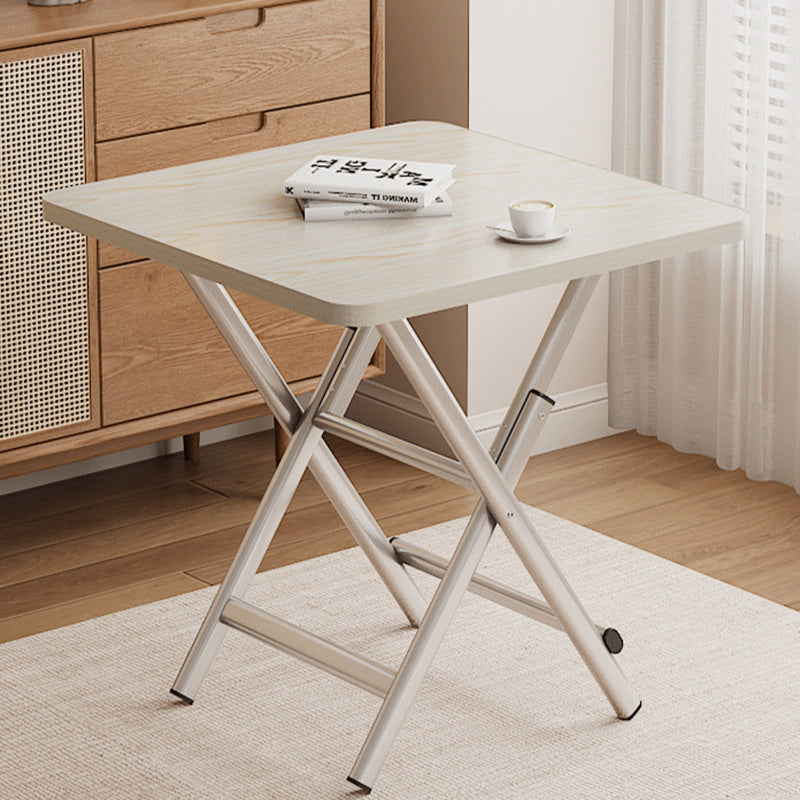 Modern Simplicity Square MDF Galvanized Steel Pipe Foldable Dining Table For 4 Seats