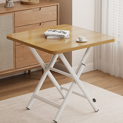 Modern Simplicity Square MDF Galvanized Steel Pipe Foldable Dining Table For 4 Seats