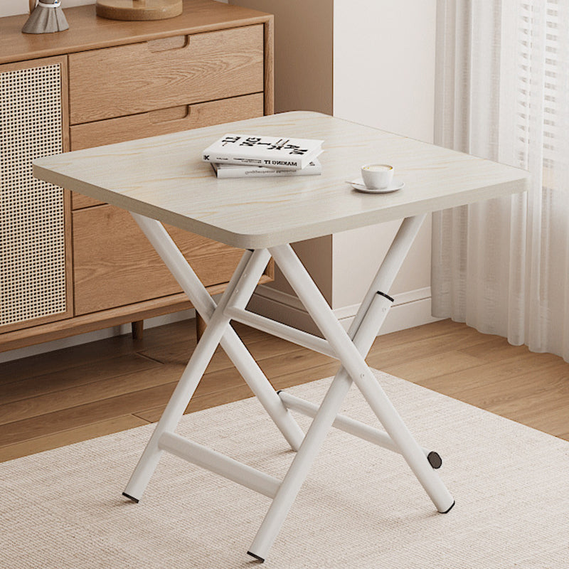 Modern Simplicity Square MDF Galvanized Steel Pipe Foldable Dining Table For 4 Seats