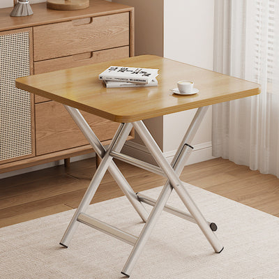 Modern Simplicity Square MDF Galvanized Steel Pipe Foldable Dining Table For 4 Seats