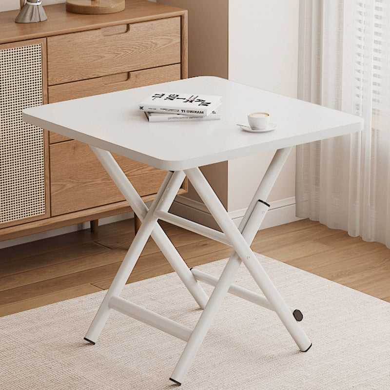 Modern Simplicity Square MDF Galvanized Steel Pipe Foldable Dining Table For 4 Seats
