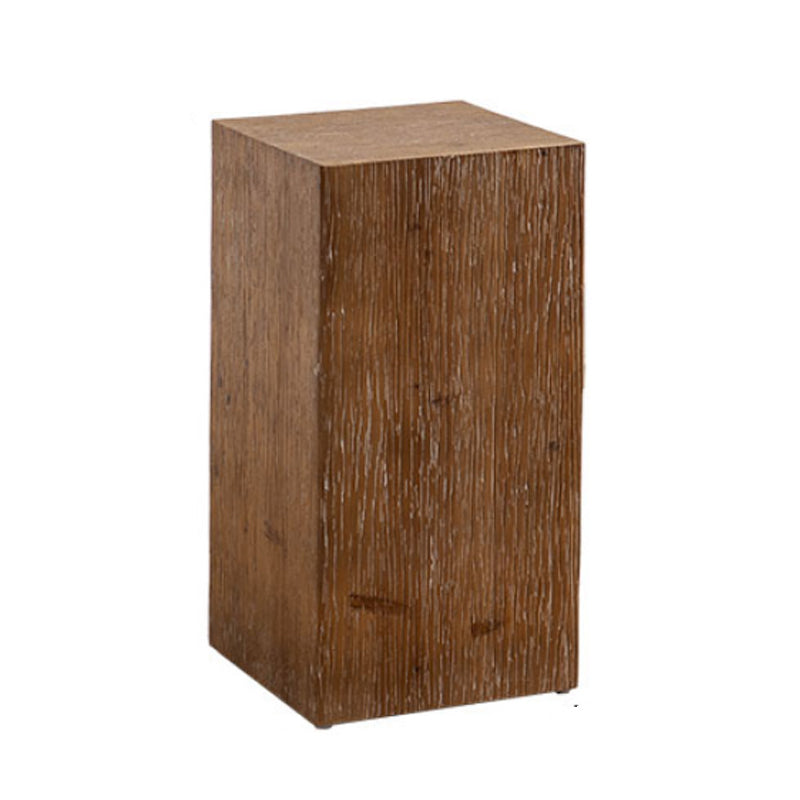 Traditional Rustic Rectangular Tree Stump Fir Wood MDF End Table 1-Tier For Living Room